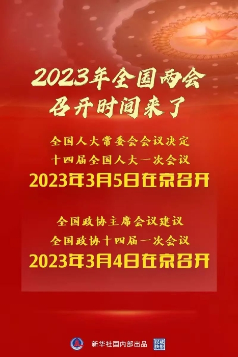 2023年全国两会召开时间，来了！
